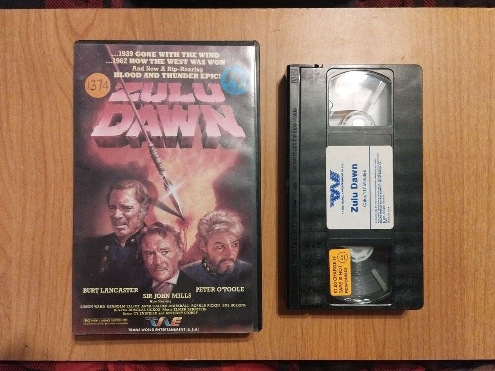 Vintage 1986 Zulu Dawn - Rare TWE Big Box Rental Clamshell VHS